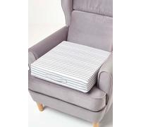 Homescapes Striped Quilted Armchair Booster Cushion Removable Cover - Grey Stripe
