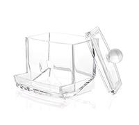 Cotton Pad Container Cotton Pad Holder Acrylic Container Crystal Cosmetic Storage Box Plastic Makeup Case for Bathroom,Cotton Pad Storage,Cotton Pad Holder