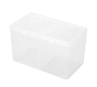 Cotton Pad Holder, 2 Grids Cotton Swabs Makeup Container Nail Polish Glitter Powder Organizer Storage Box for Gauze Cotton Ball Home Office supplies (4.9 * 2.8 * 3.0 inch)