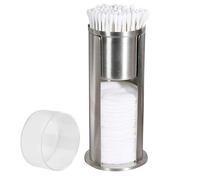 Cotton Pad Holder and Qtip Holder Dispenser Set, Stainless Steel Bathroom Jars Cotton Pads Container Holder Dispenser with Acrylic Lids for Cotton Balls,Cotton Swabs,Makeup Pads Storage Canister
