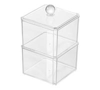 Cotton Pad Holder - Makeup Cotton Organizer Stackable Box | Clear Cosmetic Organizer for Bedroom, Kitchen and Living Room, Perfect for Compact Storage, b, as shown in image, Modern
