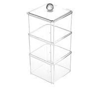 Cotton Pad Holder - Makeup Cotton Organizer Stackable Box | Clear Cosmetic Organizer for Bedroom, Kitchen and Living Room, Perfect for Compact Storage, C, as shown in image, Modern