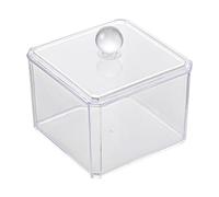 Cotton Pad Holder - Makeup Cotton Organizer Stackable Box | Clear Cosmetic Organizer for Bedroom, Kitchen and Living Room, Perfect for Compact Storage, a, as shown in image, Modern