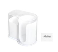 Cotton Pad Holder, Plastic Cotton Bud Holder with Dust-Proof Clear Lid, Makeup Pads Container, Swab Floss Dispenser, Cosmetics Storage, Organizer for Bathroom Vanity Bedroom Living Room, White