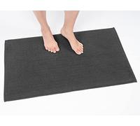 Cotton Paradise 100% Cotton Non Slip Bath Mats for Bathroom, 17x24 inch Soft Absorbent Quick Dry Machine Washable Floor Bath Mat, Dark Gray