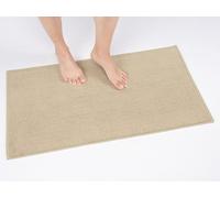 Cotton Paradise 100% Cotton Non Slip Bath Mats for Bathroom, 17x24 inch Soft Absorbent Quick Dry Machine Washable Floor Bath Mat, Beige