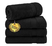 Cotton Paradise 4 Piece Turkish Bath Towels for Bathroom, 100% Cotton Extra Large Soft Plush Towels Bathroom Set, Black