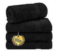 Cotton Paradise 4 Piece Turkish Bath Towels for Bathroom, 100% Cotton Extra Large Soft Plush Towels Bathroom Set, Black
