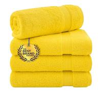 Cotton Paradise 4 Piece Turkish Bath Towels for Bathroom, 100% Cotton Extra Large Soft Plush Towels Bathroom Set, Yellow