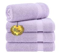 Cotton Paradise 4 Piece Turkish Bath Towels for Bathroom, 100% Cotton Extra Large Soft Plush Towels Bathroom Set, Lilac