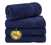 Cotton Paradise 4 Piece Turkish Bath Towels for Bathroom, 100% Cotton Extra Large Soft Plush Towels Bathroom Set, Navy Blue