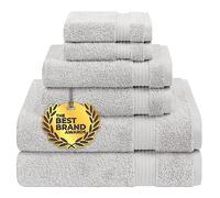 Cotton Paradise 6 Piece Towel Set, 100% Turkish Cotton Soft Absorbent Towels for Bathroom, 2 Bath Towels 2 Hand Towels 2 Washcloths, Silver Gray Towel Set