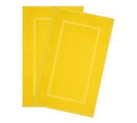 Cotton Paradise Bath Mats for Bathroom, 2 Pack 20" x 34" 100% Cotton Bath Mats for Bathroom Soft Absorbent Machine Washable Yellow Towel Bath Mat