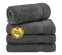 Cotton Paradise Bath Towels for Bathroom, 100% Cotton 4 Piece Turkish Bath Towel Set, Soft Plush Towels Clearance Bathroom Set, Dark Gray Bath Towels