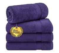 Cotton Paradise Bath Towels for Bathroom, 100% Cotton 4 Piece Turkish Bath Towel Set, Soft Plush Towels Clearance Bathroom Set, Purple Bath Towels