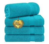 Cotton Paradise Bath Towels for Bathroom, 100% Cotton 4 Piece Turkish Bath Towel Set, Soft Plush Towels Clearance Bathroom Set, Aqua Blue Bath Towels