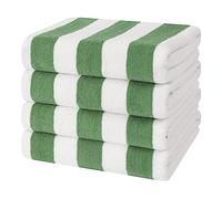 Cotton Paradise, Cabana Stripe Beach Towels 4 Packed, 30x60 inches Extra Large Pool Towels, Soft Absorbent Quick Dry, Sage Green