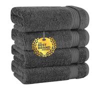 Cotton Paradise Hand Towels for Bathroom, 100% Cotton Turkish 4 Piece Hand Towel Set, Soft Absorbent Face Towels Clearance Set, Dark Gray Hand Towels