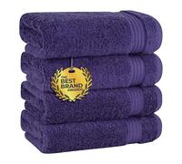 Cotton Paradise Hand Towels for Bathroom, 100% Cotton Turkish 4 Piece Hand Towel Set, Soft Absorbent Face Towels Clearance Set, Purple Hand Towels