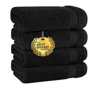 Cotton Paradise Hand Towels for Bathroom, 100% Cotton Turkish 4 Piece Hand Towel Set, Soft Absorbent Face Towels Clearance Set, Black Hand Towels