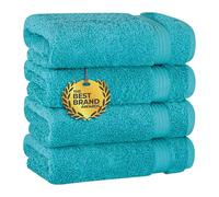 Cotton Paradise Hand Towels for Bathroom, 100% Cotton Turkish 4 Piece Hand Towel Set, Soft Absorbent Face Towels Clearance Set, Aqua Blue Hand Towels