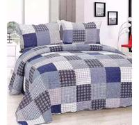 Cotton Patchwork Queen Quilt Set, 3-Piece Bohemian Farmhouse Bedspread & 2 Pillow Shams, Reversible Green Embroidered Floral Design, 100% Boho Chic Coverlet for Bedding(A-27,68.8x76.7"(175x195cm)3pcs)