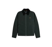 Fred Perry Mens Regular Fit Cotton Caban Jacket - Colour: Q20 Night Green - Size: Medium