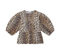 Cotton Peplum Top - female - Ganni - Blouses - Brown - M - Blouses & Shirts M