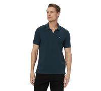 Cotton Piqué Open Collar Polo Shirt - male - Calvin Klein - Polo Shirts - Blue - M - Tops M