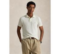 Cotton Pique Polo Shirt in Slim Fit Cream