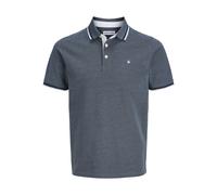 Cotton Pique Polo Shirt with Short Sleeves Indigo Blue