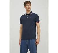 Cotton Pique Polo Shirt with Short Sleeves Navy