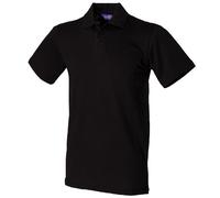 Cotton Pique Stretch Polo Shirt Henbury Black XL