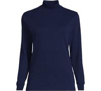 Cotton Polo Neck Top lands end Navy 14-16
