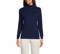 Cotton Polo Neck Top lands end Navy 14-16