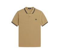Cotton Polo Shirt with Double Stripe- male- Fred Perry- Polo Shirts- Beige- M- Tops M