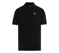 Cotton Polo Shirt with Felt Logo- male- North Sails- Polo Shirts- Black- XL- Tops XL