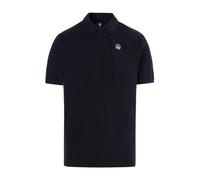 Cotton Polo Shirt with Felt Logo- male- North Sails- Polo Shirts- Blue- S- Tops S