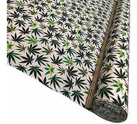 Cotton Poplin Fabric Hemp Plant Cannabis Weed Marijuana (One Metre) (Hemp - Cream)