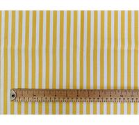 Cotton Poplin Fabric - Yellow & White Stripe - Craft Fabric Material (CP0080YELLOW)