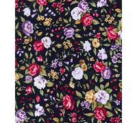 Cotton Poplin-Floral Printed Premium Cotton Fabric 45’ Wide. 100% Cotton.Ideal for Crafts, Patchwork, and Dressmaking (Navy, 1 Metre Pre-Cut)