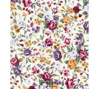 Cotton Poplin-Floral Printed Premium Cotton Fabric 45’ Wide. 100% Cotton.Ideal for Crafts, Patchwork, and Dressmaking (Pink, 1 Metre Pre-Cut)