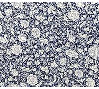 Cotton Poplin Navy Blue Small Floral Printed Premium Cotton Fabric 45’ Wide. 100% Cotton. Ideal for Crafting Fabric, Sewing Fabric, Patchwork, and Dressmaking (CP0722 Navy, 1 Metre)