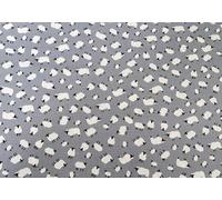 Cotton Poplin Sheep Print Design - Silver Grey Background 110 cm 100% Cotton Fabric -130 GSM - Per Metre (CP0454SIL)