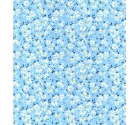 Cotton Poplin Sky Blue Small Floral Printed Premium Cotton Fabric 45’ Wide. 100% Cotton. Ideal for Crafting Fabric, Sewing Fabric, Patchwork, and Dressmaking (CP0938 Sky, 1 Metre)