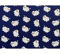 Cotton Poplin Woolley Sheep Print Design - Navy Blue Background 110 cm 100% Cotton Fabric -130 GSM - Per Metre (CP0865NAV)
