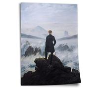 Cotton Poster Caspar David Friedrich: Hikers Above the Sea of Fog, Unframed Art Print, Mural - A4, A3, A2, A1, A0, XXL - Living Room, Bedroom, Kitchen, Decoration