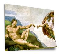 Cotton Poster Michelangelo: The Creation of Adam Renaissance Painting, Unframed Art Print, Mural - A4, A3, A2, A1, A0, XXL - Living Room, Bedroom, Kitchen, Decoration