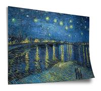 Cotton Poster Vincent van Gogh: Starry Night Over the Rhone (1888), Unframed Art Print, Mural - A4, A3, A2, A1, A0, XXL - Living Room, Bedroom, Kitchen, Decoration