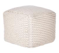 Cotton Pouffe 50 x 50 x 35 cm Light Beige DAMAN